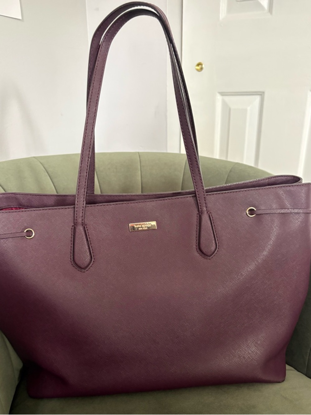 Kate Spade Laurel Way Ari Large Tote Purple Saffiano Leather - Picture 2 of 16